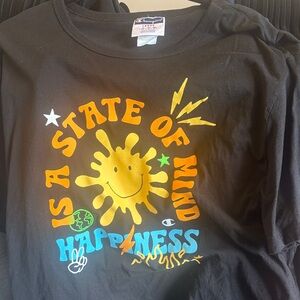 Champion Kids Black Tee with Vibrant Graphic